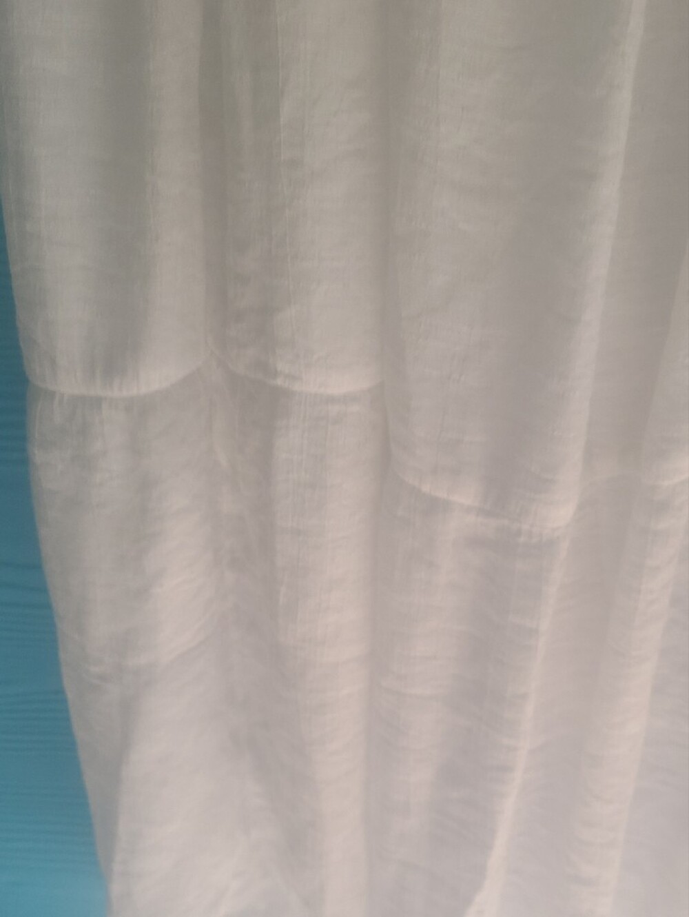 White Maxi Skirt - Lightweight Tiered Summer Skirt Large - Picture 7 of 8